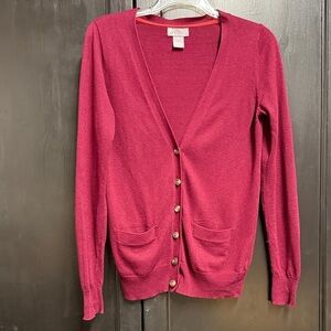 J.C. Penny - Women's cashmere blend Burgundy Cardigan Sweater